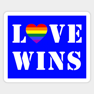 Love Wins Gay Pride LGBTQ Rainbow Flag Heart Magnet